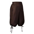 thumbnail image 2 of Men's Medieval Pirate Capri Pants Renaissance Costumes Viking Shorts Lace up Hem Halloween Costume Trousers, 2 of 5