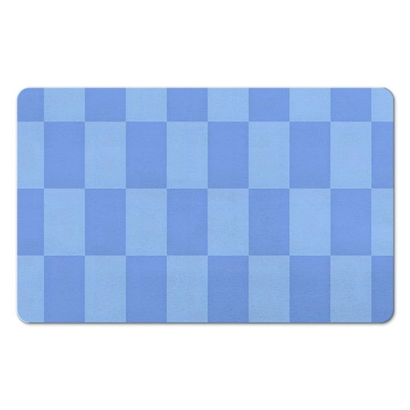 Stylish Checkered Bathroom Runner Rug - 20x32 in Non-Slip Long Bath Mat, Water Absorbent, Soft & Luxurious Microfiber, Machine Washable.