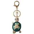 thumbnail image 1 of Fiudx Ofertas y liquidaciones Llavero de metal con forma de tortuga y diamante colorido para coche, 1 of 1