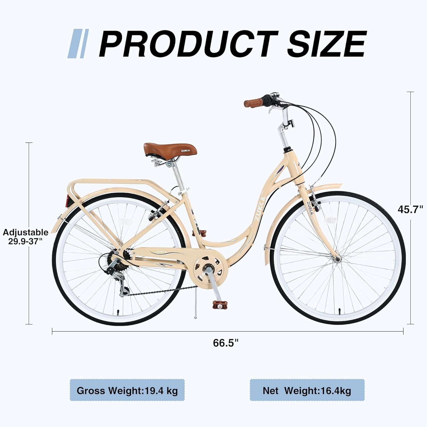 Beach Cruiser Bike for Women 24/26 Inch Ladies Bike 10 Speed