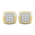 thumbnail image 2 of Dazzlingrock Collection Round White Diamond Square Frame Pushback Stud Earrings for Women (0.25 ctw, Color I-J, Clarity I1-I2) in 14K Yellow Gold, 2 of 6