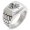 Silver, variant on Stainless Steel Odin's Sleipnir Horse Viking Norse Geometric Pattern Step-Down Biker Style Polished Ring