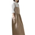 thumbnail image 4 of Large Waterproof Cotton Linen Apron with Pockets for Kitchen,Cooking,Florist,and Garden Workwear,Adjustable Bib Apron for Men and Women, 4 of 9
