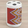 thumbnail image 1 of Tribal Ceramic Toothbrush Holder, Traditional Style Mosaic Pattern Image, Decorative Versatile Countertop for Bathroom, 4.5" X 2.7", Multicolor, by Ambesonne, 1 of 4