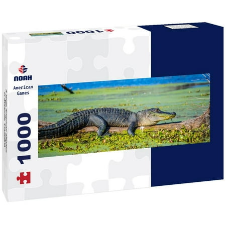 A large American alligator in Abbeville, Louisiana 1000pc Panoramic Puzzle