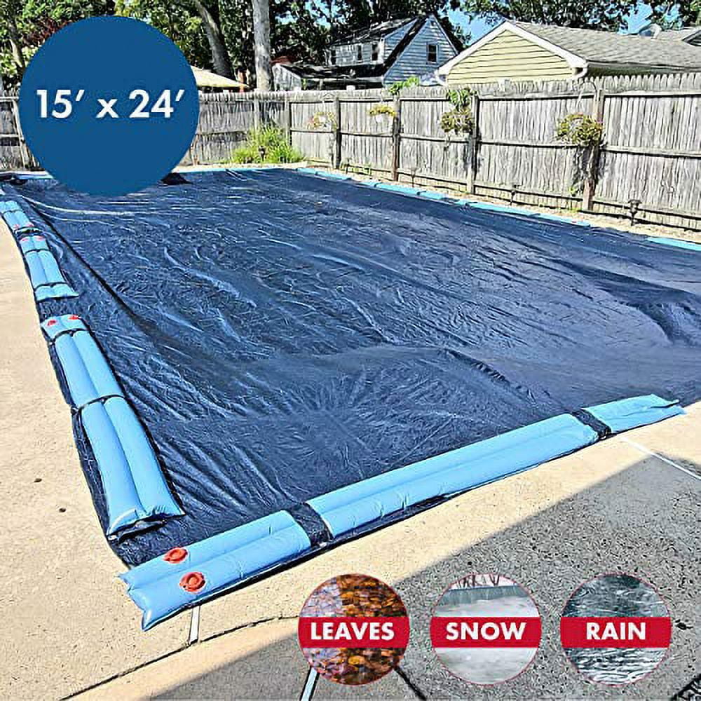 Winter Block UV Resistant Durable Pool Covers, Polyethylene Blue, 10' x 21'
