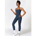 thumbnail image 2 of IDOPIP 2 Piece Workout Sets for Women High Waisted Seamless Butt Lifting Leggings Gym Yoga Outfit Stretchy Sports Bra Set S Navy, 2 of 4