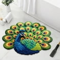 thumbnail image 6 of 60x60cm Crystalline Velvet Quick-Dry Non-Slip Bath Mat with Peacock Design, Decorative Non-Slip Mat for Bathroom and Living Areas, 6 of 8