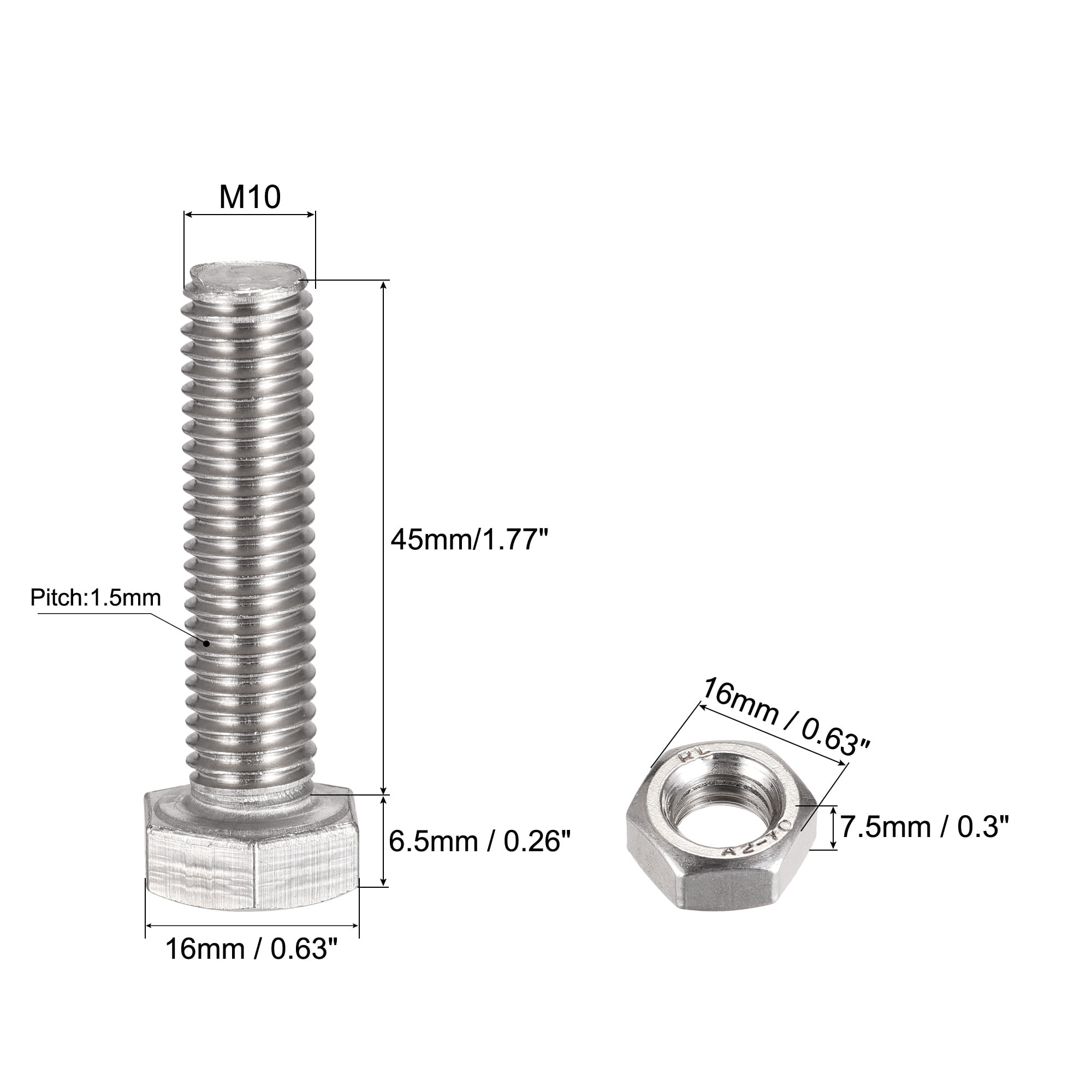 Sechskant-Schraube M10 × 55 mm