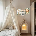 thumbnail image 4 of Hieng Safari Animals Nursery Wall Art 3 Pieces Giraffe Lion Elephant Monkey Zebra Pictures Jungle Baby Animal Theme Canvas Prints for Kids Room Decor Unframed, 4 of 6
