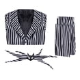 thumbnail image 5 of Disfraz de Jack Skellington de la película The Night para mujer, hombre y adulto, uniforme, chaqueta de rayas blancas y negras, pantalones y máscara para Halloween, 5 of 5
