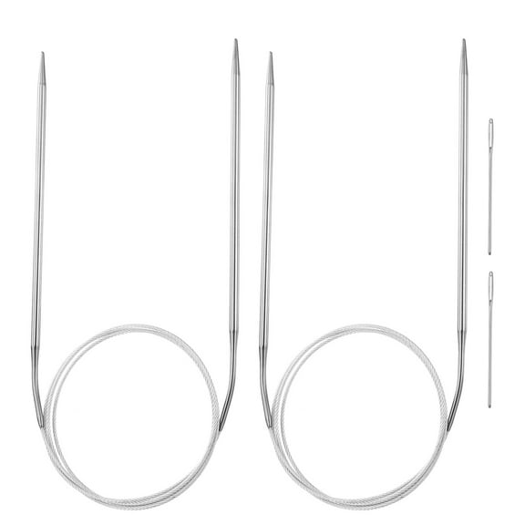 Uxcell Circular Knitting Needles Needles Stainless Steel for Knitting 2 Count Grey US 4/3.5mm x 39.37 inch (100cm)