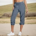 thumbnail image 7 of Perfectbot Women's Drawstring Cargo Capris, Mid Waisted Quick Dry Casual Pants for Spring Summer Travel, 7 of 7