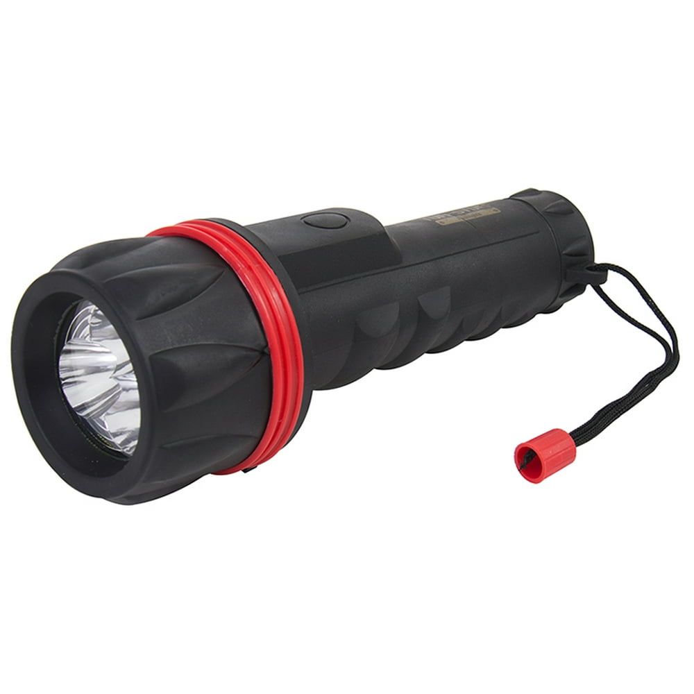 3 LED 2D Flashlight With Rubber Grip