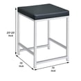 thumbnail image 5 of Vanity Stool with Leatherette Seat and Tubular Frame Black, 5 of 5