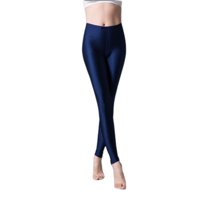 SWSMCLT Women's Casual Mid Rise Pants Leggings Ankle Pant Costume Stretch Skinny Summer Elastic Waist Thin Navy Small-Large