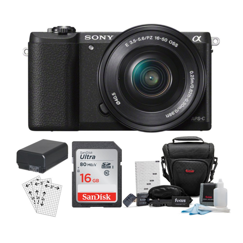 Sony Alpha a5100 Mirrorless Camera with 1650mm Lens (Black) and 16GB