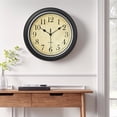 thumbnail image 2 of Unique Bargains Battery Operated Non Ticking Wall Clock Black White, 2 of 6