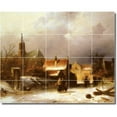 thumbnail image 1 of Ceramic Tile Mural-Charles Leickert Village Painting 15. 60" w x 48" h using (20) 12 x 12 ceramic tiles, 1 of 3