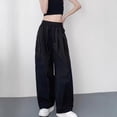 thumbnail image 6 of LYHaoo Girls Summer Casual Pants Fashionable Loose Fit Long Trousers With For Outdoor Play Comfortable Daily Wear School Pants for Girls(Black), 6 of 7