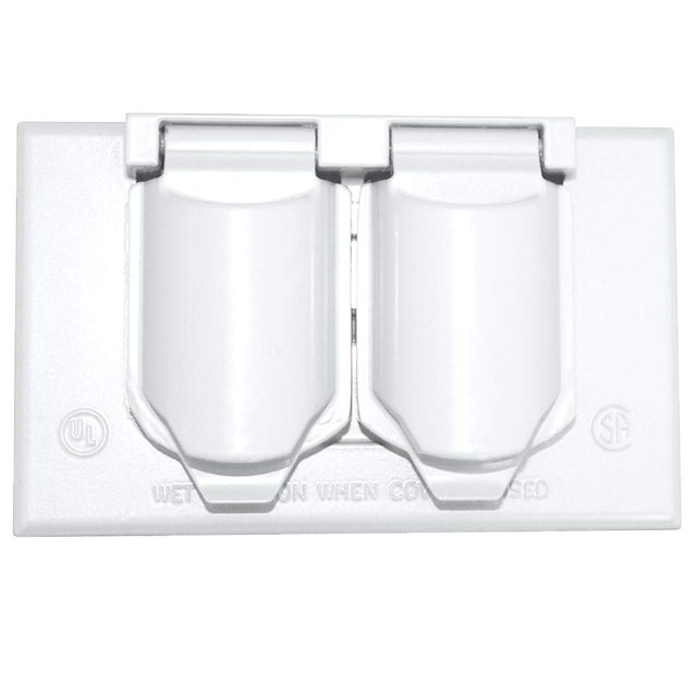 Cubierta dúplex Sigma Electric 14245WH de 1 elemento horizontal blanca