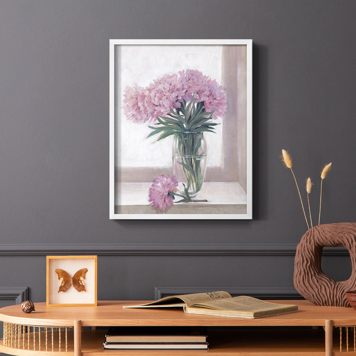 Windowsill Floral I Framed Print - Solid Wood in Single Picture Frame Solid Wood 2 Framed Print