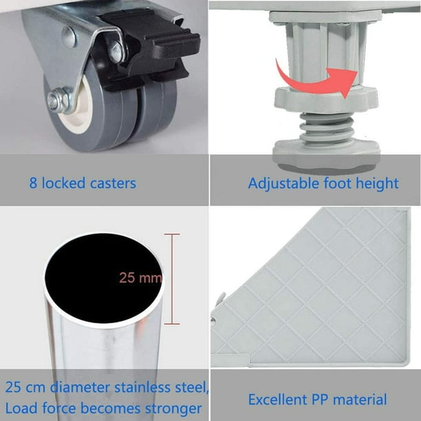 Support de sèche-Linge réglable en Hauteur, kit d'empilage Portable pour  Lave-Linge et sèche-Linge à Chargement Frontal, Support de Rangement sur