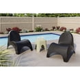 thumbnail image 2 of Strata Furniture 2 Angel Trumpet Patio Chairs & Mallora Table in Black/Mint, 2 of 2