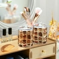 thumbnail image 3 of Yayeee 2 Pack Qtip Holder Bathroom Cotton Swab Canister with Lid Clear Dispenser Set, Brown Cakes, 3 of 6