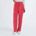 thumbnail image 5 of WULMLEO Ribbed Corduroy Pants Women Comfy Elastic High Waisted Straight Leg Pants with Pockets Pull On Work Trousers Slacks Watermelon Red 2XL, 5 of 5