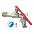 thumbnail image 4 of Grifo de agua exterior con cerradura, repuesto, grifo de jardín de latón y metal resistente para Conexión rápida de 20 mm, 4 of 9