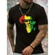 thumbnail image 1 of Short Sleeve, Breathable African Map Print Men's Round Crew Neck Tee, Simple Style Regular Fit T-Shirt for Spring Summer Holiday Leisure Vacation, Casual Comfy Men's Clothing As Gift, Summer Gifts, 1 of 8