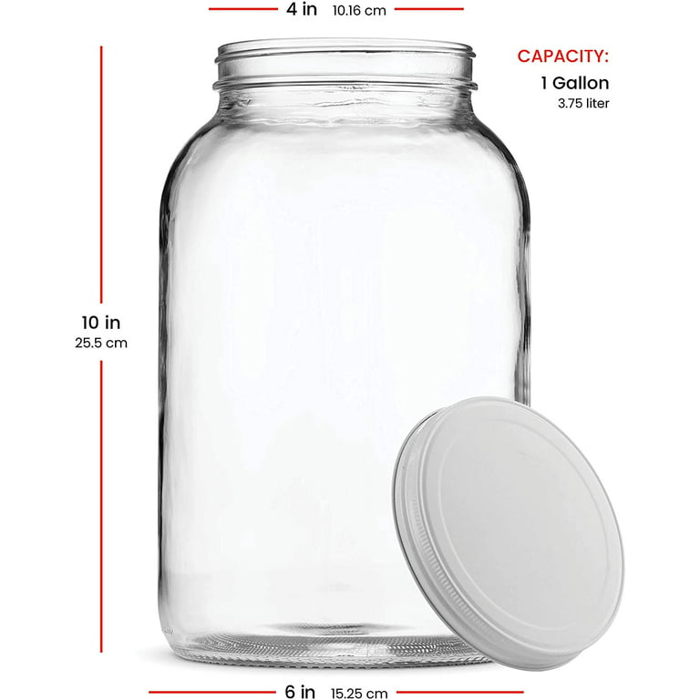 Wide Mouth Glass Jar NO Lid - 1 Gallon