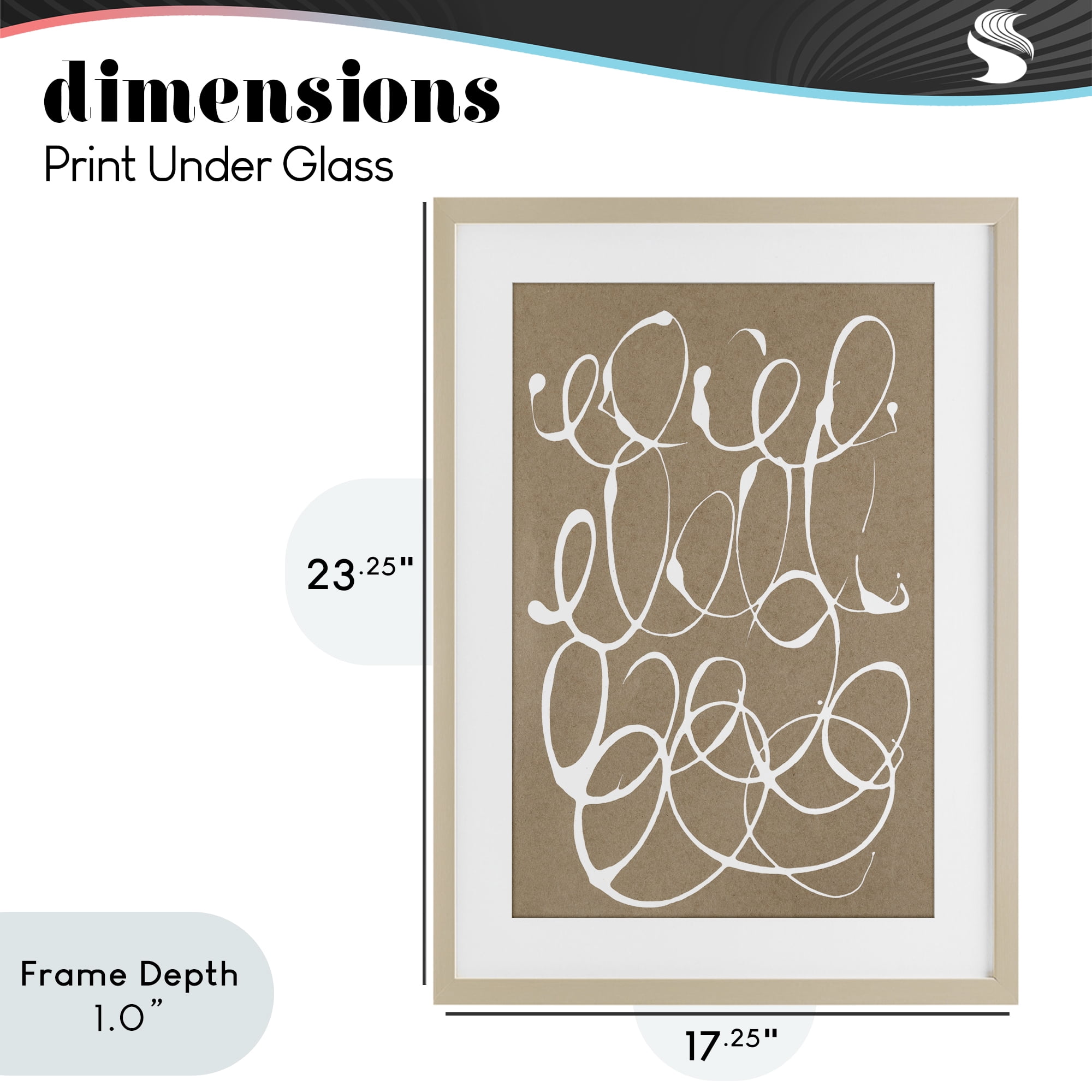 Stupell Industries Scribbled Taupe Circles Birch Framed Print Under Glass, design by Susan Bryant