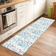 thumbnail image 2 of Kitchen Runner 2 x 6 Ft, Aqua Grey Botanical Non-Slip Residential Carpet, Spring Floral Summer Farmhouse Indoor Crawling Mats Runner Rugs for Living Room/Dining Room/Bedroom, 2 of 8