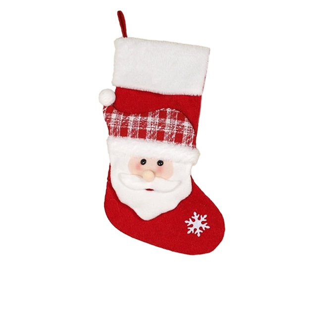 D 20 Inch Christmas Stocking With Snowflake Design For Holiday Decor Gift Storage Festive Home Decoration Christmas Party Essential 0.24 Lb
