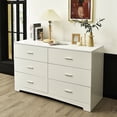 thumbnail image 4 of Gymax 6-Drawer Dresser Storage Dresser Chest 6 Spacious Drawers w/Handle White, 4 of 10
