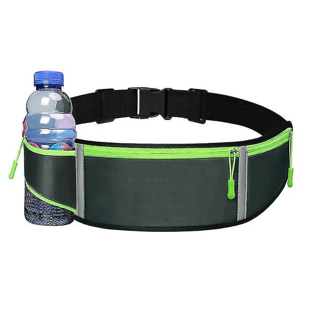 La cintura está equipada con 3 bolsillos con cremallera, rayas reflectantes, estantes de botellas, correas sin manos neutras, adecuadas para hacer ejercicio durante las fiestas deportivas.