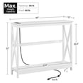 thumbnail image 3 of Console Table with Power Outlets and USB Ports, Entryway Table with Charging Station, Wood Narrow Sofa Table with Storage, Behind Couch Table for Entryway, Hallway, Foyer, White, 3 of 4