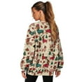 thumbnail image 6 of SCRAWLGOD Dachshund Christmas Tree Poinsettia Beige Crewneck Fall Sweatshirts for Women Trendy Women's Long Sleeve Pullover Tops with Pockets Fashion for Daily Wear, Spots, Office, S, 6 of 7
