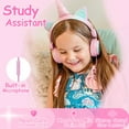 thumbnail image 3 of Kids Headphones,Charlxee Unicorns Wired Headsets with Gifts Packing include Sticker&Bracelet for Girls,Built-in Mic&On/Over Ear HD Stereo for Online Study/School/Tablet with Nylon Cable-Pink, 3 of 8