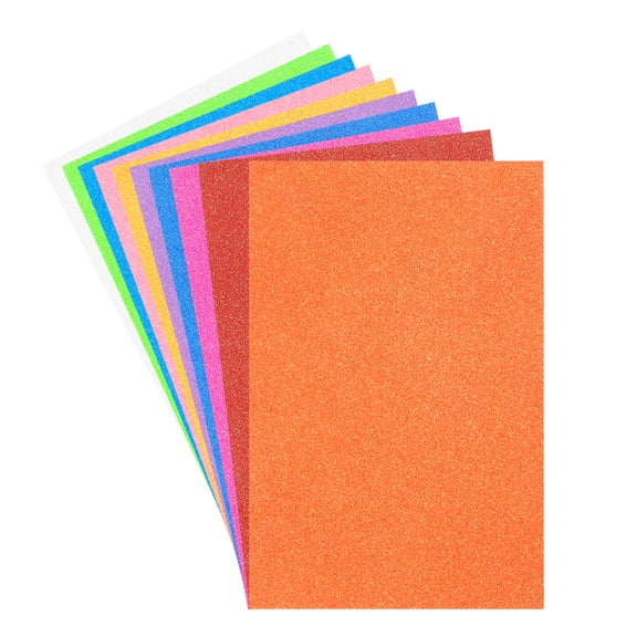 Uxcell 10 Sheets Glitter Foam Sheets 7.9 x 11.8 Inch Adhesive EVA Foam for Crafts, Mixed Colors