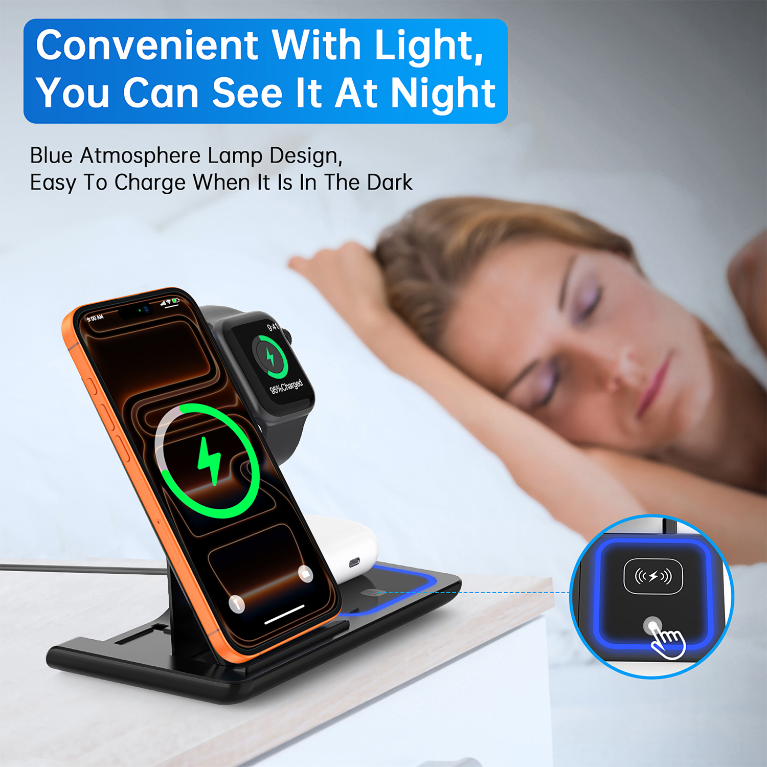 Cshidworld 3-in-1 Wireless Charging Station, 18W Fast Charge photo 8