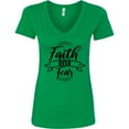 thumbnail image 3 of Inktastic Cancer Awareness Faith over Fear Women's V-Neck T-Shirt, 3 of 5