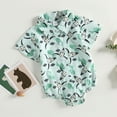 thumbnail image 3 of Fortune Infant Boy Cow Print Romper Baby Short Sleeve Button Up Shirt Bodysuit, 3 of 8
