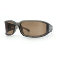 thumbnail image 4 of Womens Trendy Curved Wrap Around Rectangle Thick Temple Plastic Sunglasses Slate - Brown, 4 of 8