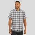 thumbnail image 4 of Men's Darius Rucker Collection by Fanatics Gray Pittsburgh Steelers Team Plaid Short Sleeve Full-Snap Shirt, 4 of 6