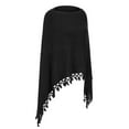 thumbnail image 4 of DODOING Hooded Poncho Womens Ponchos and Shawls Knit Ponchos Pullover Cardigan Women's Fringe Shawl Sweater Winter Sweater Shawl Top Cardigans Sweater One Piece Poncho Cape Coat Wrap Coats Tops, 4 of 6
