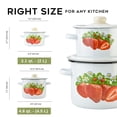 thumbnail image 5 of Novomoskovsjka Posuda Strawberry Cylindrical Enamel Pot with Lid Set of 2 pcs 2.1 Qt (2 L)/4.8 Qt (4.5 L) Enameled Steel Stockpots Cooking Pot Induction Pot Kitchen Pot Stock Pot Soup Pot, 5 of 14