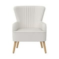 thumbnail image 4 of Novogratz William Tufted Accent Chair, White Faux Leather, 4 of 15